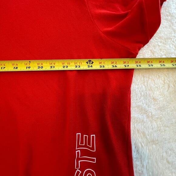 Lacoste Men's Collared Short Sleeve Shirt Red Big Logo Polo Golf Shirt Size 4XL - Picture 6 of 7